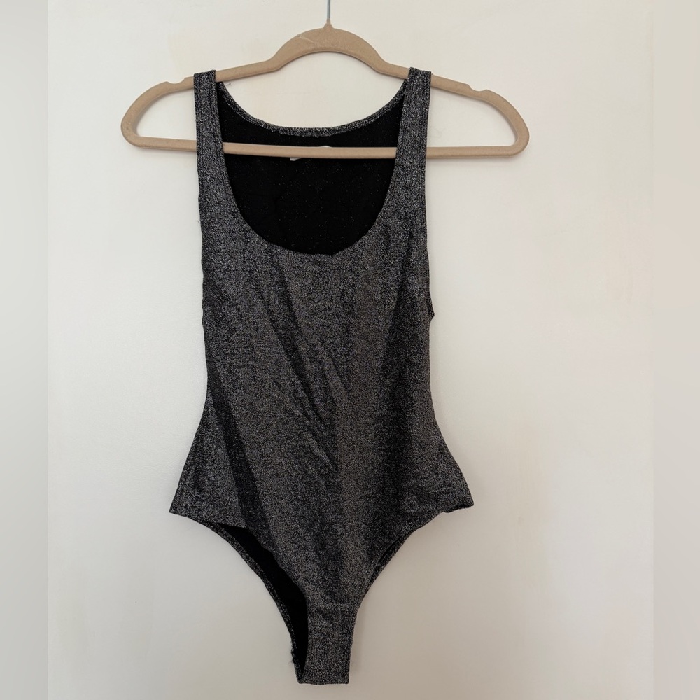 Reformation Saturn bodysuit XS glittery metallic